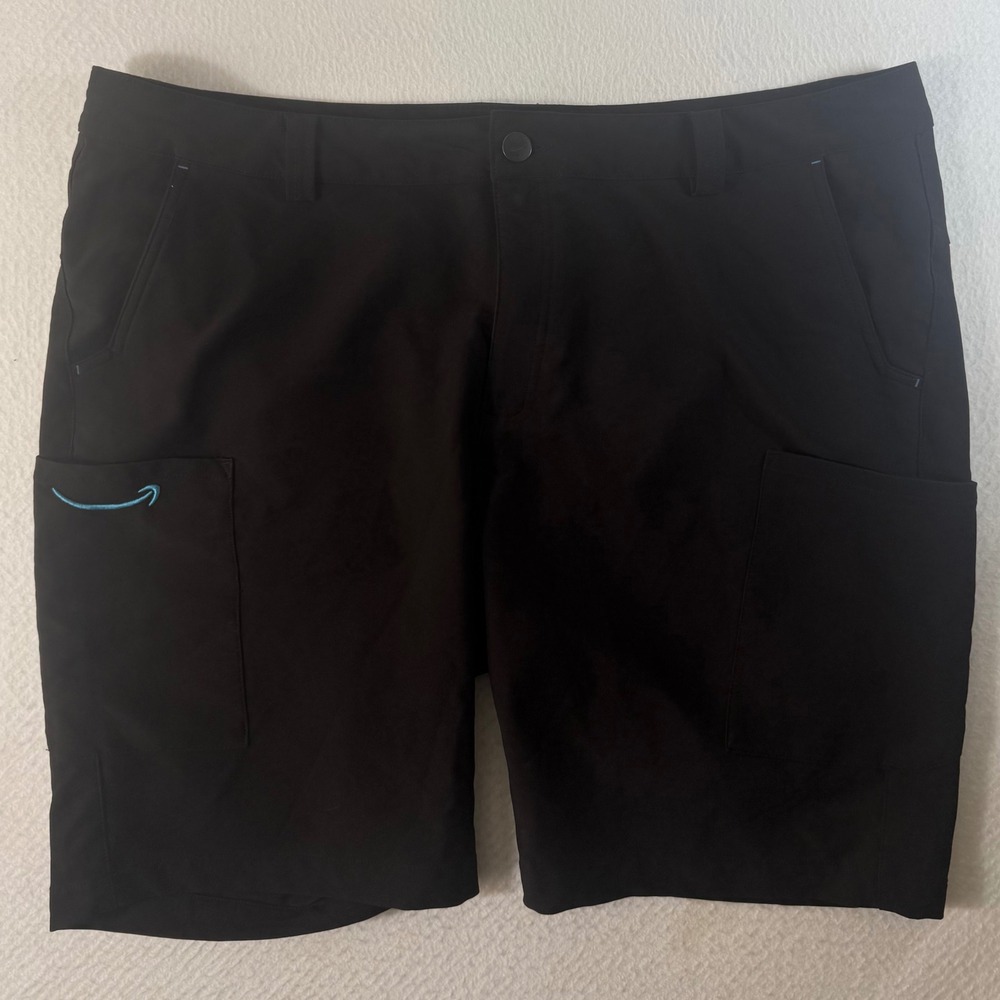 Luly Yang Amazon Cargo Shorts Mens‎ 2XL Embroidered Logo Stretch Utility Black